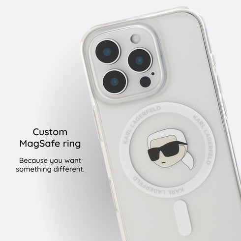 Karl Lagerfeld - IML MagSafe Karl Script Pattern (KLHMP16LHMSPUSH) - iPhone 16 Pro - White