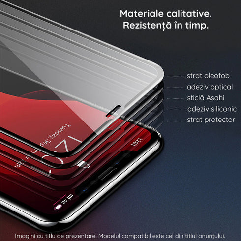 Husă Techsuit - 111D Full Cover / Full Glue Glass - Xiaomi Redmi Note 14S - Black