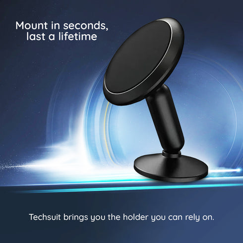 Techsuit - Car Holder MagGrip (S5) - Secure Magnetic Grip for Air Vent, Rotation Angle 360°, with Metal Plates - Black/Red