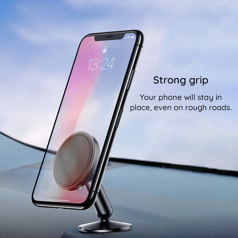 Techsuit - Car Holder MagGrip (S5) - Secure Magnetic Grip for Air Vent, Rotation Angle 360°, with Metal Plates - Black/Red