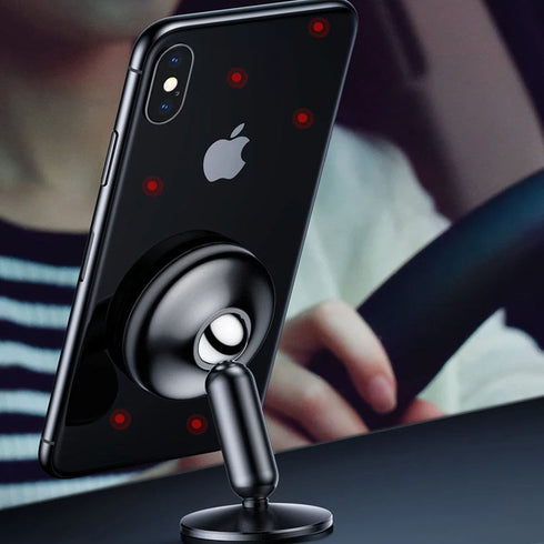 Techsuit - Car Holder MagGrip (S5) - Secure Magnetic Grip for Air Vent, Rotation Angle 360°, with Metal Plates - Black/Red