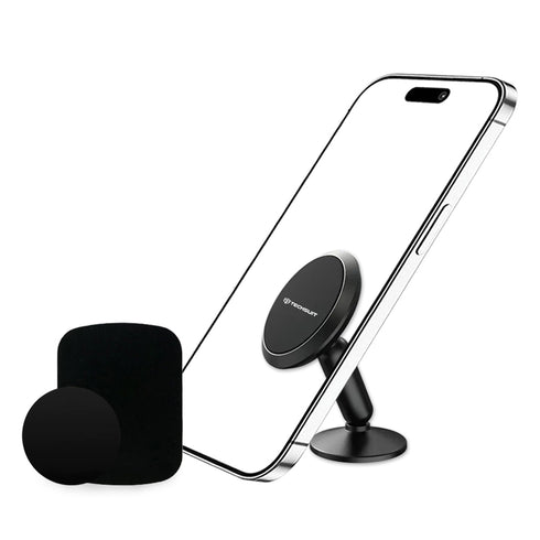 Techsuit - Car Holder MagGrip (S5) - Secure Magnetic Grip for Air Vent, Rotation Angle 360°, with Metal Plates - Black/Red