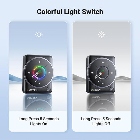 Ugreen - Audio Receiver CM672 (35222A) - Type-C Female, Jack 3.5mm Male, Mic, Bluetooth 5.2, 300mAh, Hi-Res Audio - Gray