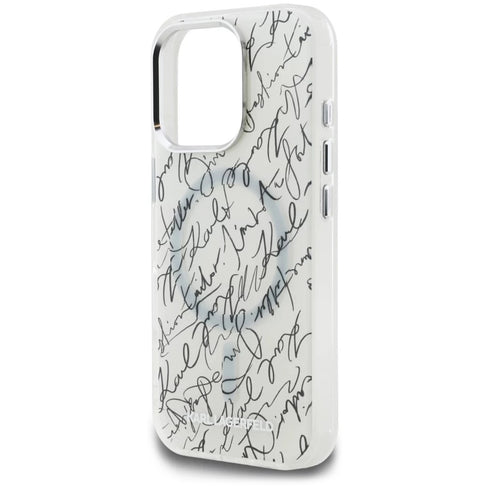 Karl Lagerfeld - IML MagSafe Karl Script Pattern (KLHMP16LHMSPUSH) - iPhone 16 Pro - White