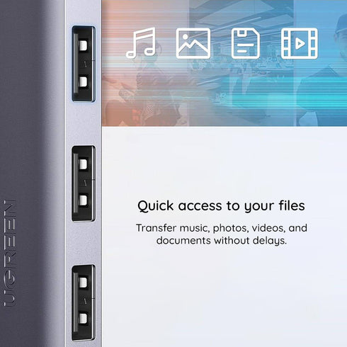 Husă Ugreen - Docking Station CM512 (50985) - USB to 4x USB3.0, 1x Micro-USB, Plug & Play, 5Gbps, 0.15m - Space Gray