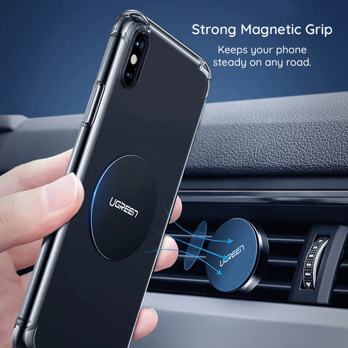 Husă Ugreen - (2 pack) Metal Plate LP123 (50869) - Rectangular Shape, with Double-Sided Adhesive Tape, 3M, Thin - Black