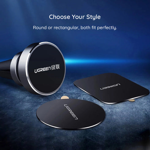 Husă Ugreen - (2 pack) Metal Plate LP123 (50869) - Rectangular Shape, with Double-Sided Adhesive Tape, 3M, Thin - Black