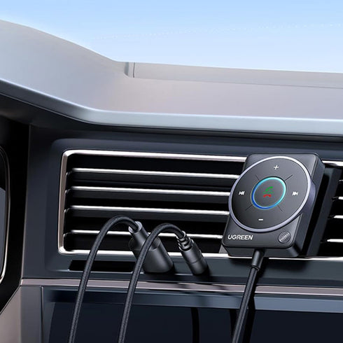 Ugreen - Audio Receiver CM672 (35222A) - Type-C Female, Jack 3.5mm Male, Mic, Bluetooth 5.2, 300mAh, Hi-Res Audio - Gray