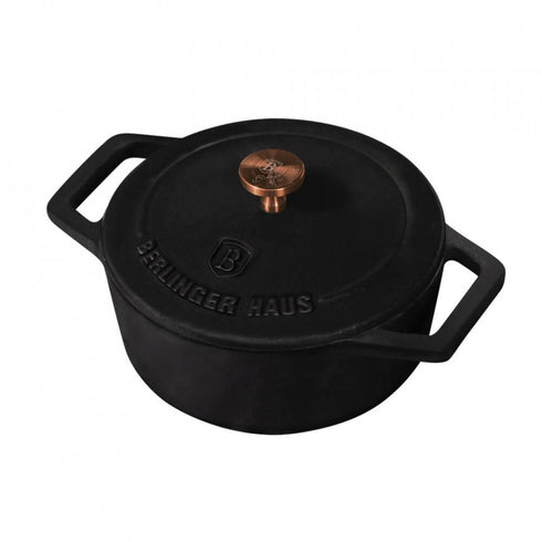 Cratita cu capac 10 cm din fonta emailata Black Rose Collection Berlinger Haus BH 6489