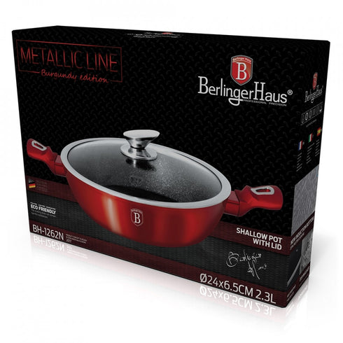 Cratita cu capac 24 cm Burgundy Metallic Line Berlinger Haus BH 1262N