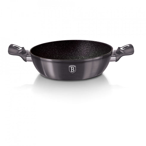 Cratita joasa cu capac Metallic Line Shiny Black Edition BerlingerHaus BH 6608