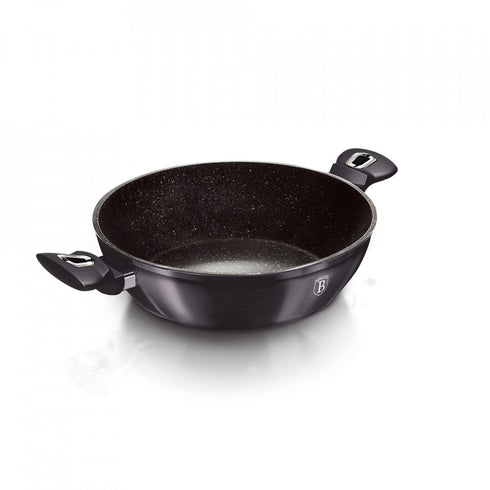 Cratita joasa cu capac Metallic Line Shiny Black Edition BerlingerHaus BH 6608