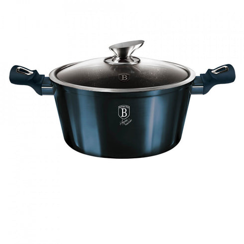 Oala cu capac 24 cm Aquamarine Metalic Line Berlinger Haus BH 1879