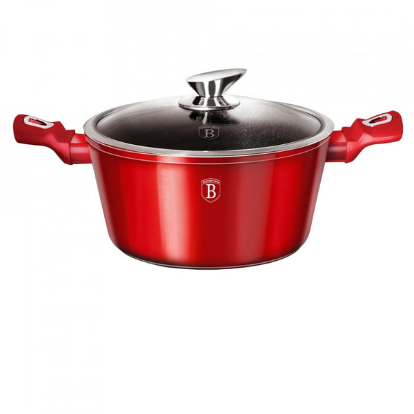 Oala cu capac 24 cm Burgundy Metallic Line Berlinger Haus BH 1257N