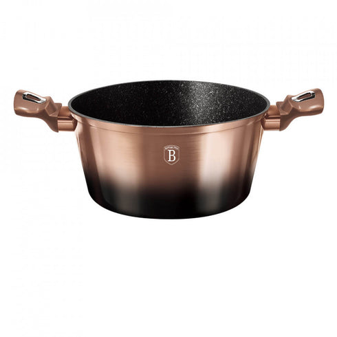 Oala cu capac Rose Gold (Cupru) Noir Metallic Line BerlingerHaus BH 6109