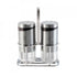 Set 2 recipiente pentru sare si piper 120 ml si suport din otel inoxidabil Spiceholders Berlinger Haus BH 1993