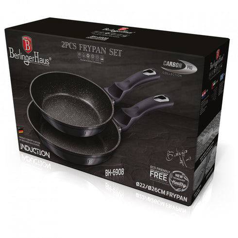 Set 2 tigai marmorate (3 straturi) Metallic Line Carbon Pro Edition Berlinger Haus BH 6908