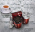 Set 3 recipiente pentru cafea, ceai si zahar Burgundy Metallic Line Berlinger Haus BH 1343