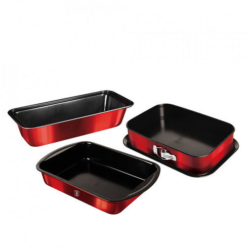 Set tavi pentru cuptor (3 piese) Burgundy Metallic Line Berlinger Haus BH 7632