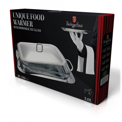 Vas de incalzit 2 in 1 (Food Warmer) 3L Black Silver Collection Berlinger Haus BH 1386