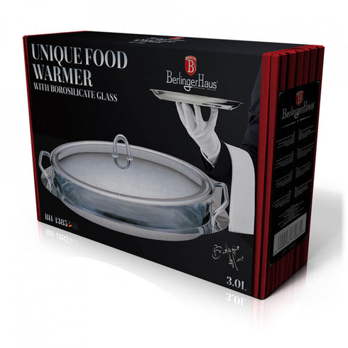 Vas de incalzit oval 2 in 1 (Food Warmer) 3L Black Silver Collection Berlinger Haus BH 1385