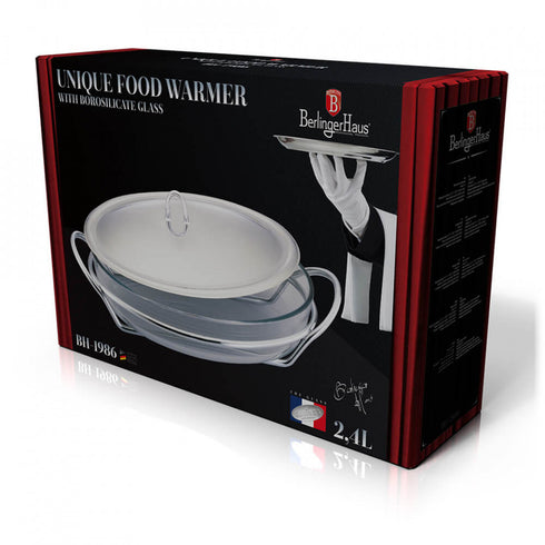 Vas de incalzit oval (Food Warmer) 2.4L Black Silver Collection Berlinger Haus BH 1986